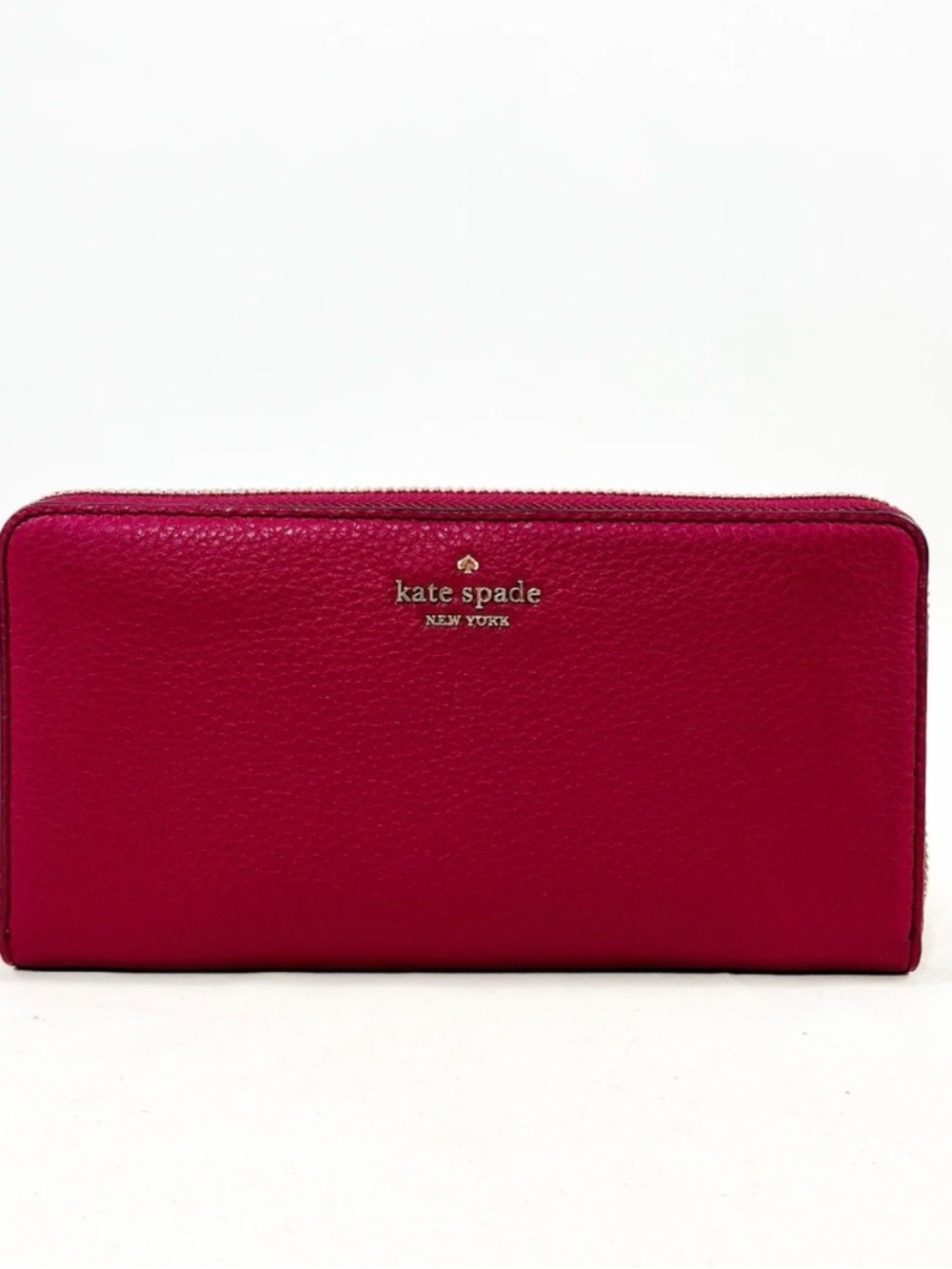 Kate Spade Madison Large Continental Wallet Red Pebbled Leather